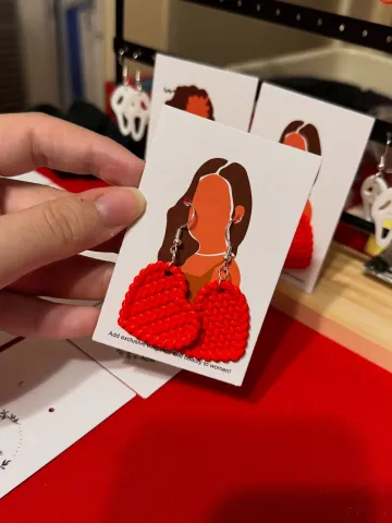 Обеци „Плетено сърце"